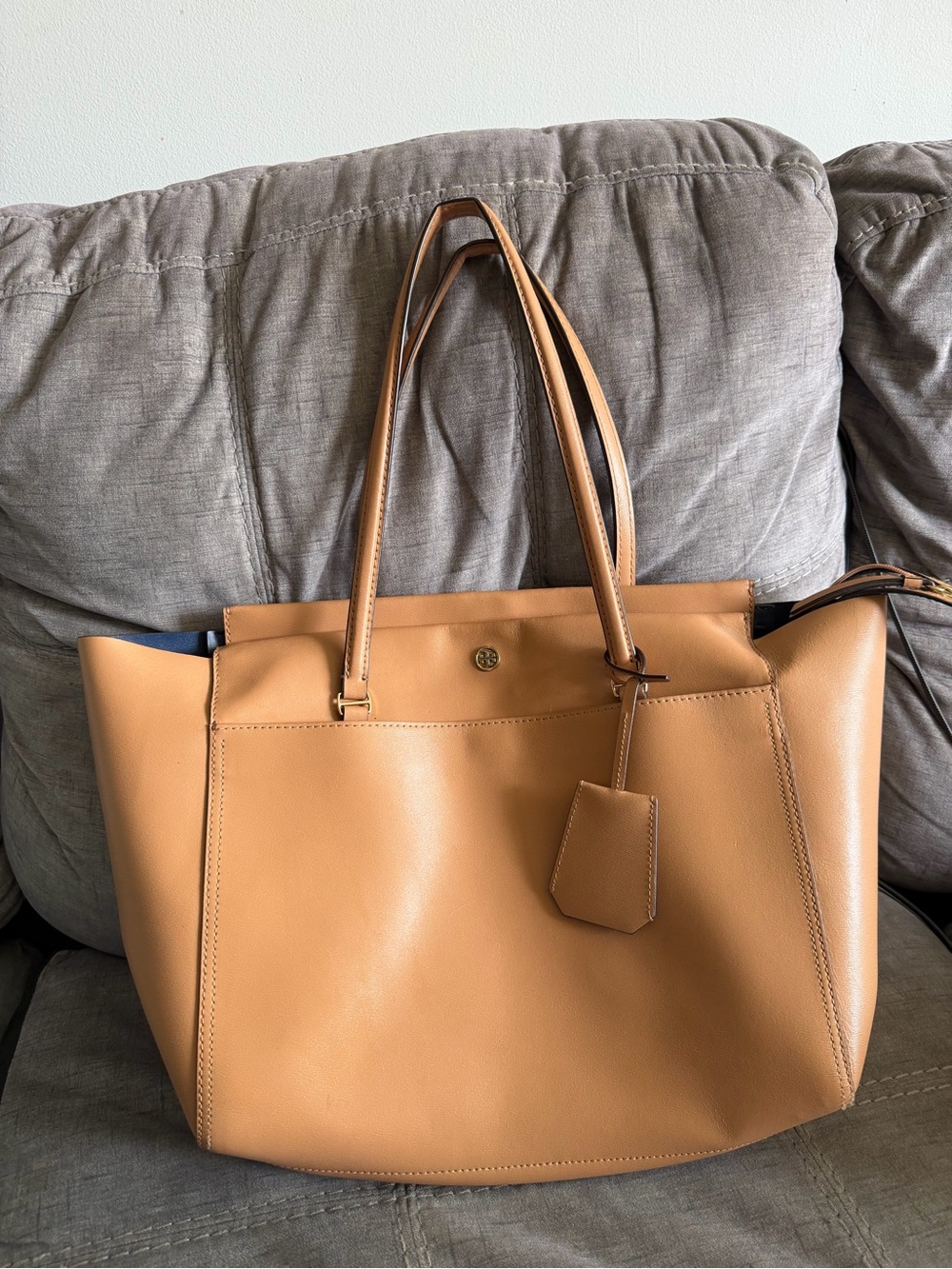 Large Tory Burch Caramel Leather Tote